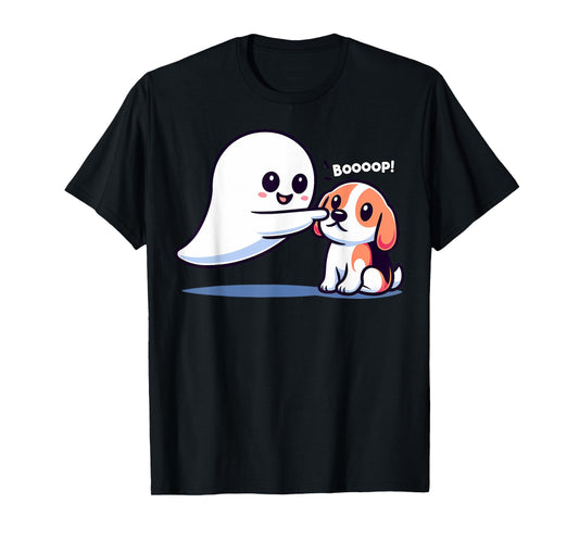 Funny Halloween Ghost Beagle Dog Boop Silly Puppy Humor T-Shirt for Men Women Kids