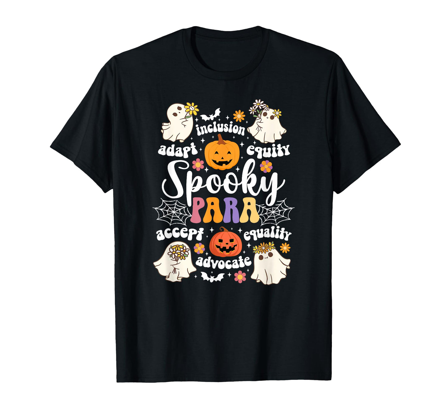 Spooky Para Halloween Parapro Groovy Paraprofessional T-Shirt