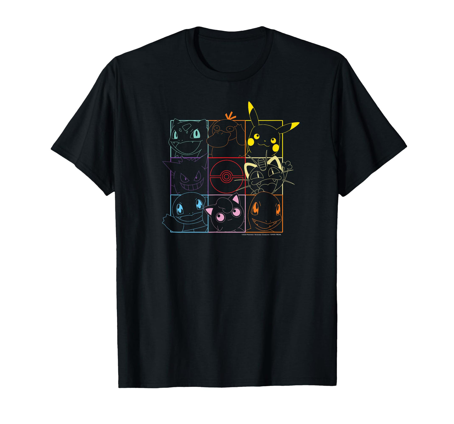 Pokemon Unisex-Adults Black Cartoon Graphic T-Shirt