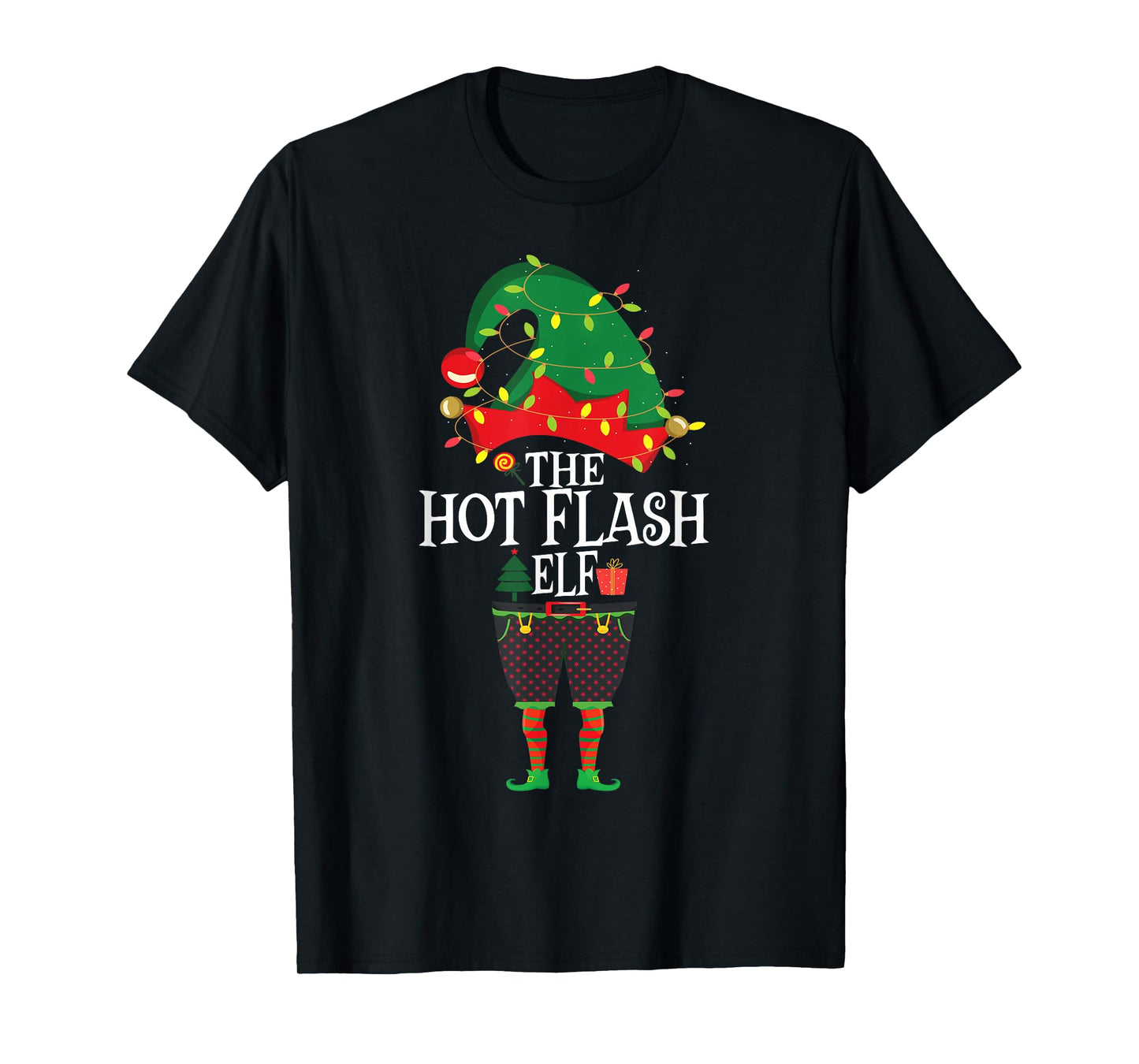 Christmas Family Matching Funny Menopause The Elf Hot Flash T-Shirt