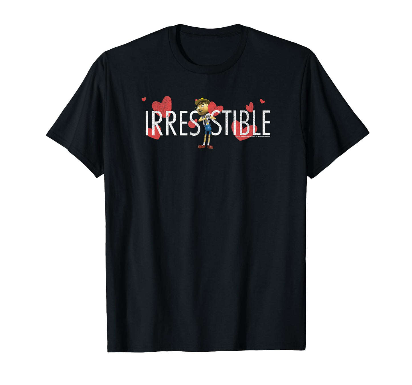 Shrek Valentine's Day Pinocchio Irresistible Dancing Hearts T-Shirt