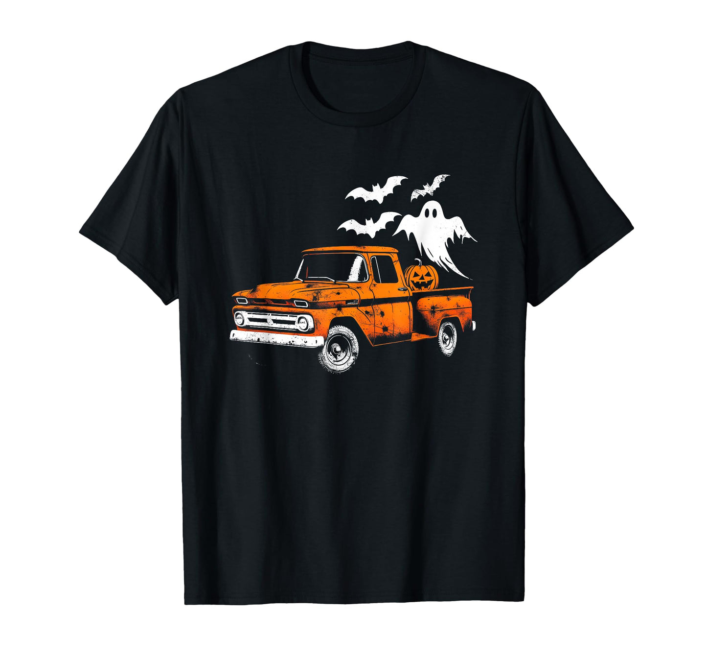 Jack O' Lantern Pickup Truck - Creepy Ghosts Halloween Lover T-Shirt