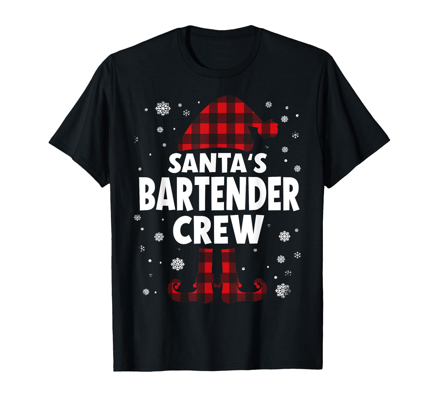 Santa's Bartender Crew Christmas T-Shirt