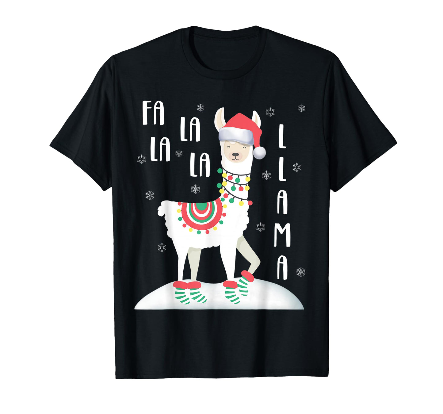 FA LA LA LLAMA Santa Shirt Christmas Funny Gift Xmas T-Shirt