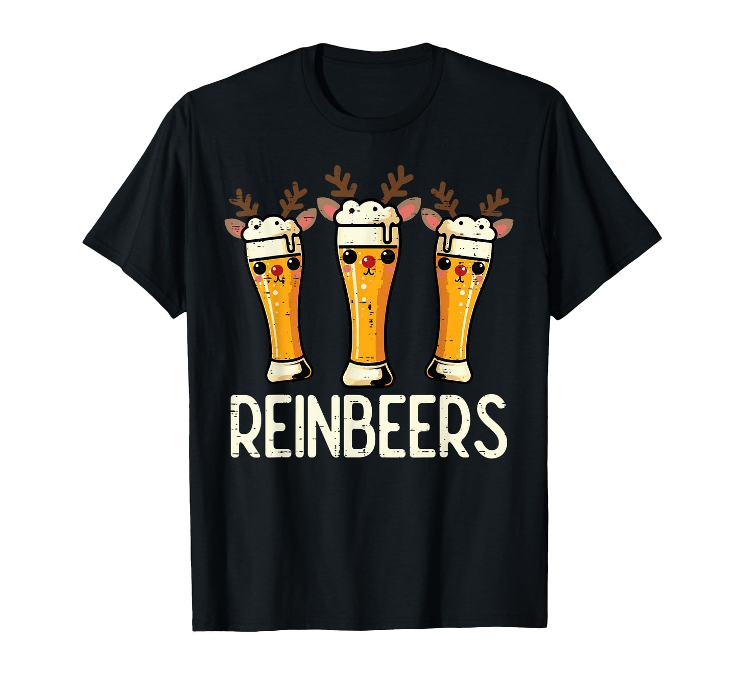 Christmas Reinbeers Reindeer Funny Xmas Pun Dad Men Women T-Shirt