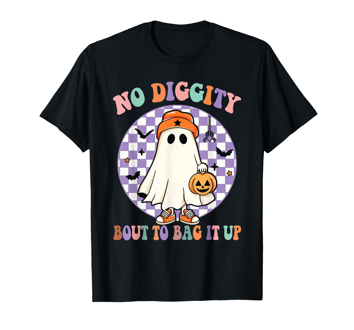 No Diggity Bout To Bag It Up Funny Halloween Ghost Pumpkin T-Shirt