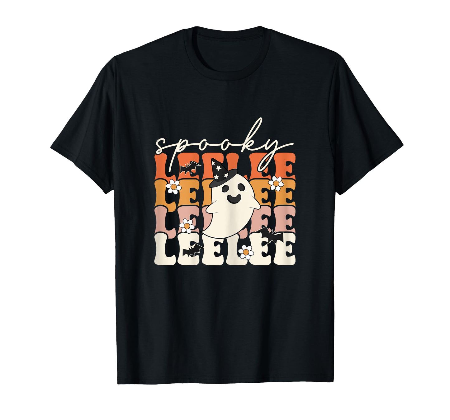 Spooky Leelee Funny Mom Halloween Ghost Witch Bat T-Shirt