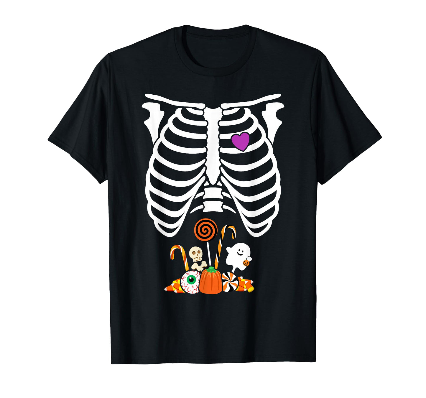 Halloween Candy Skeleton Rib Cage X-Ray Funny T-Shirt