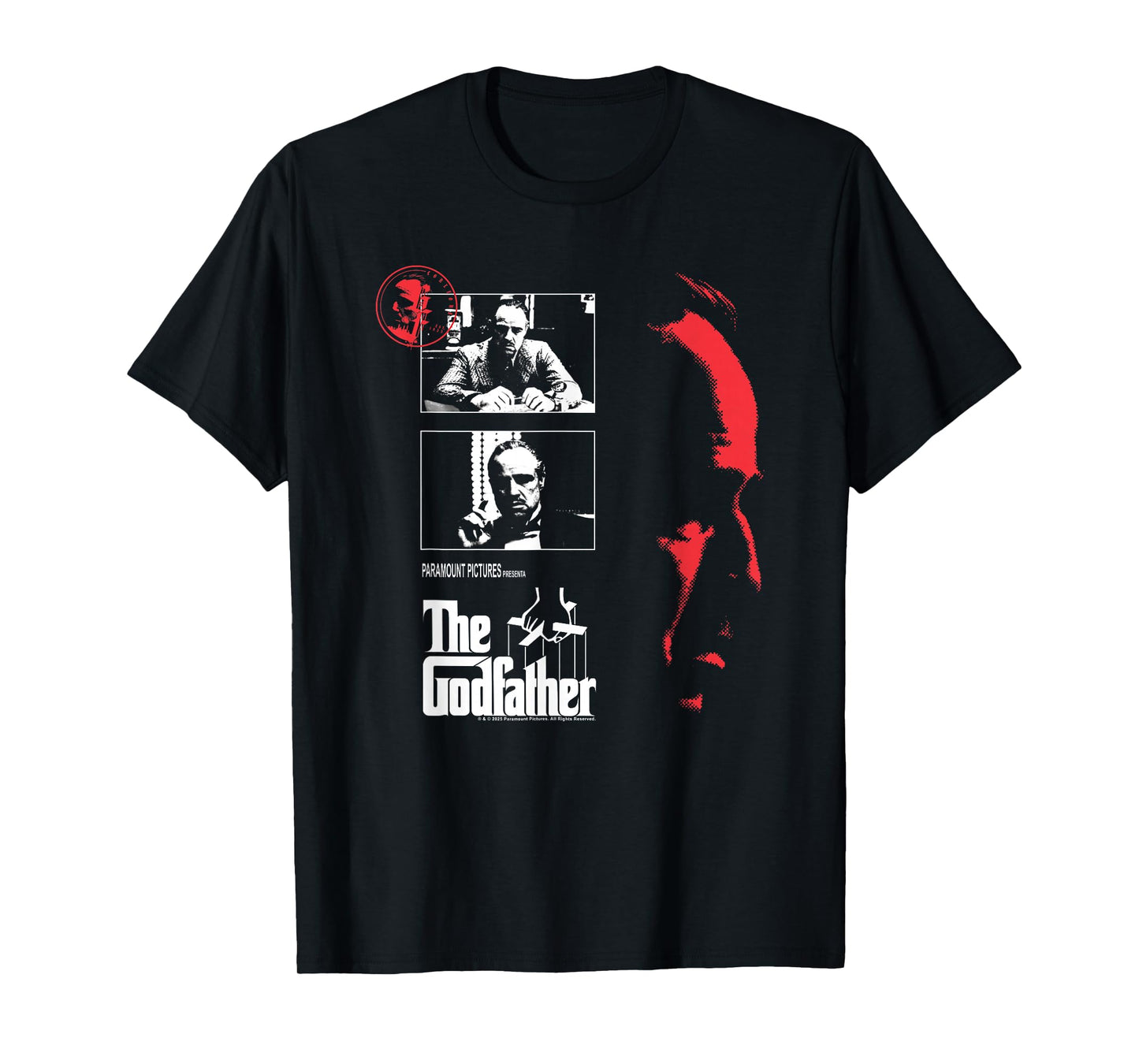The Godfather Red Shadow Portrait Collage Mafia Movie T-Shirt
