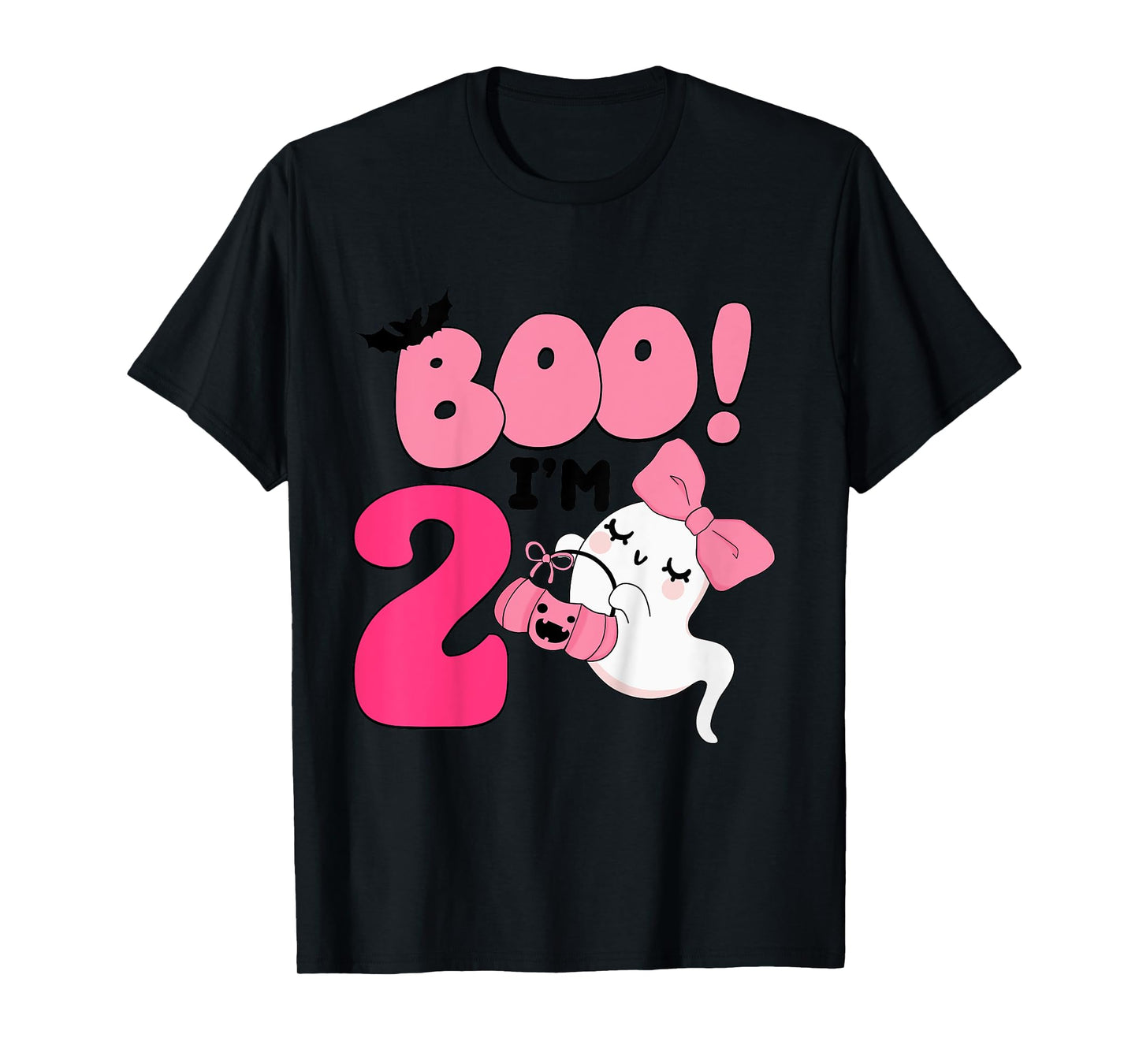 Kids Boo I'm Two Years Old 2nd Birthday Cute Ghost Halloween T-Shirt
