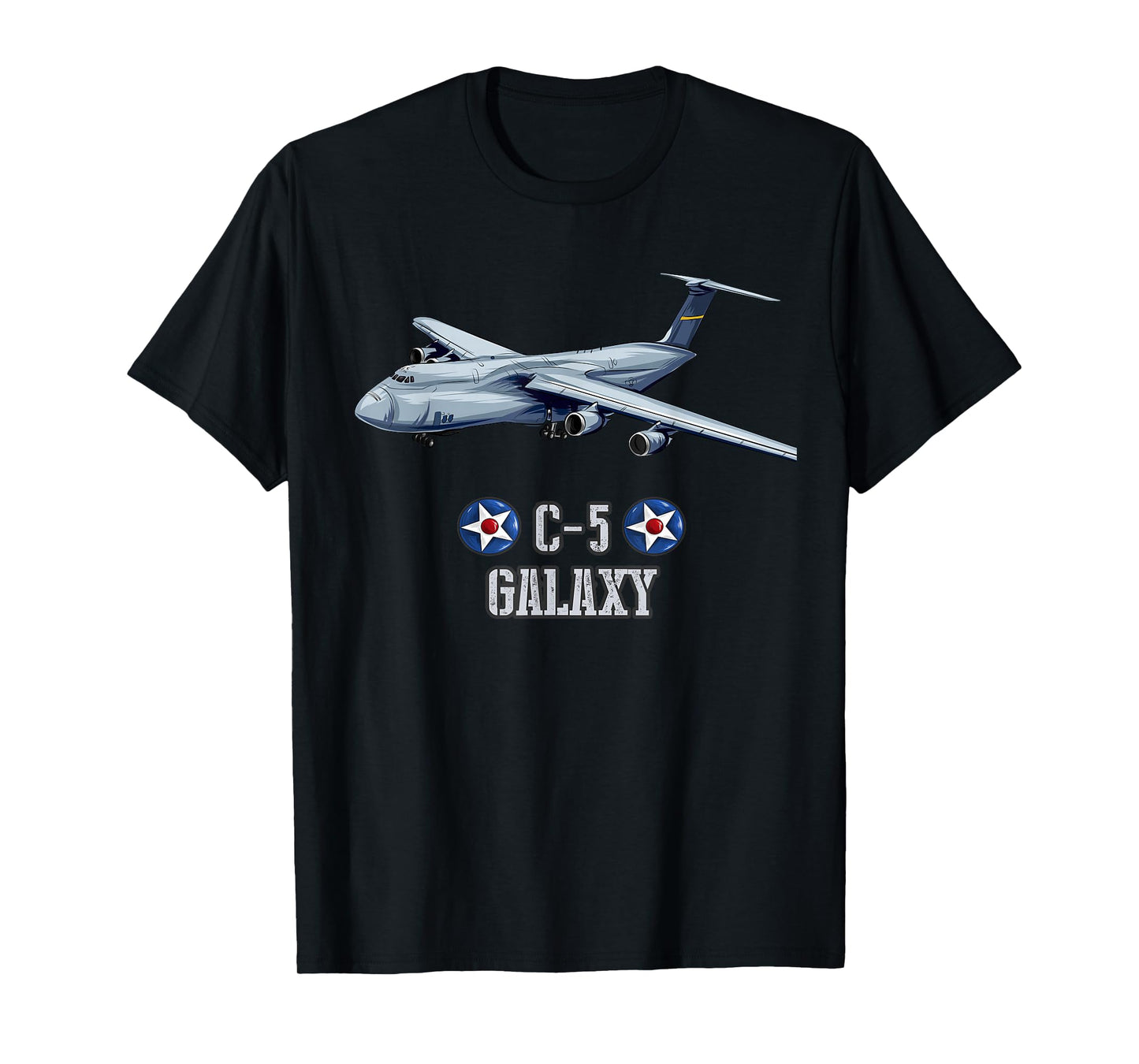 American C-5 Galaxy Military Transport Aircraft T-Shirt