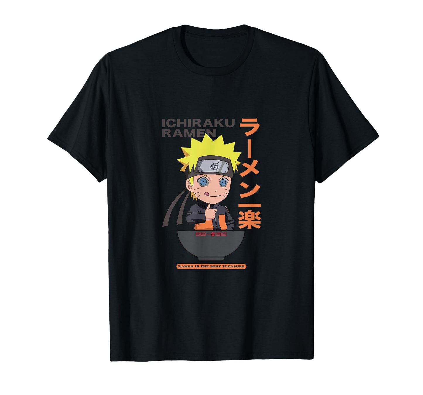 Naruto Naruto Shippuden Ichiraku Ramen T-Shirt - Unisex-Kids, Black, S