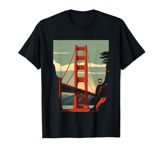 Golden Gate Bridge - San Francisco - Retro Design - Classic T-Shirt