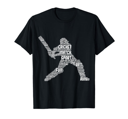 Cricket Player Men Youth Boys Kids T-Shirt