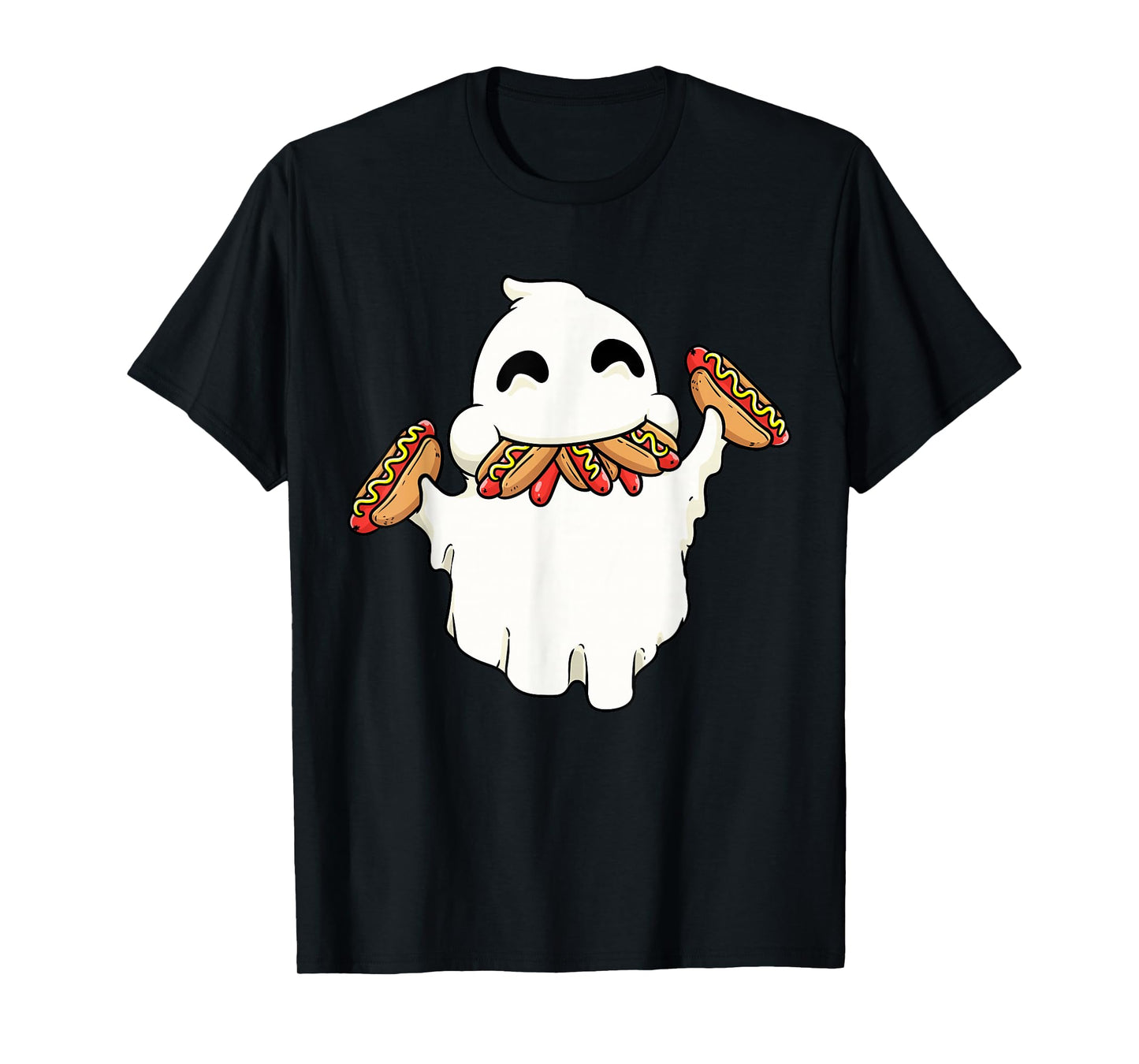 Funny Ghost With Hot Dogs Halloween Hotdog Lover Food Kids T-Shirt