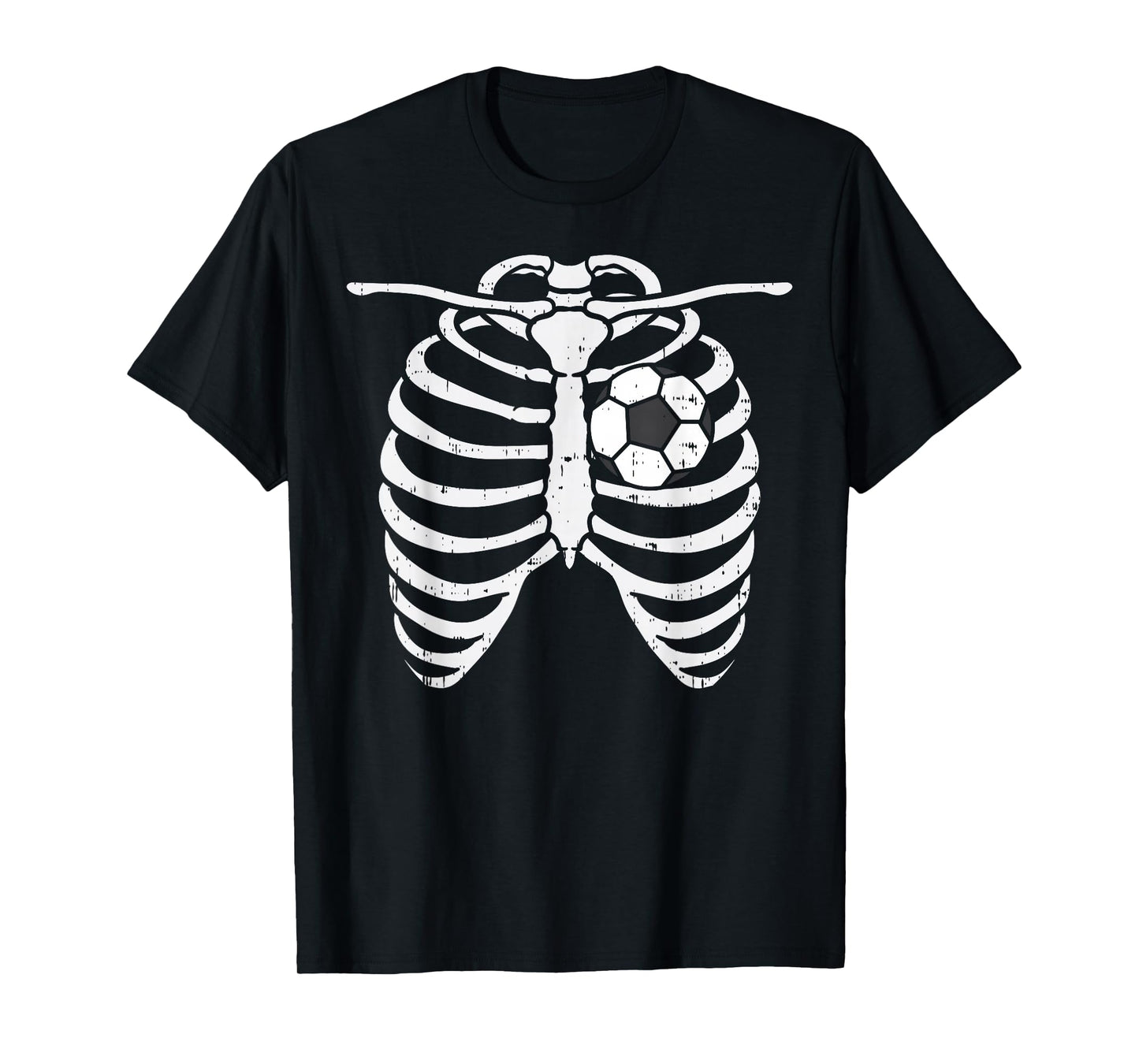 Soccer Heart Skeleton Ribs X-Ray Sport Halloween Costume T-Shirt