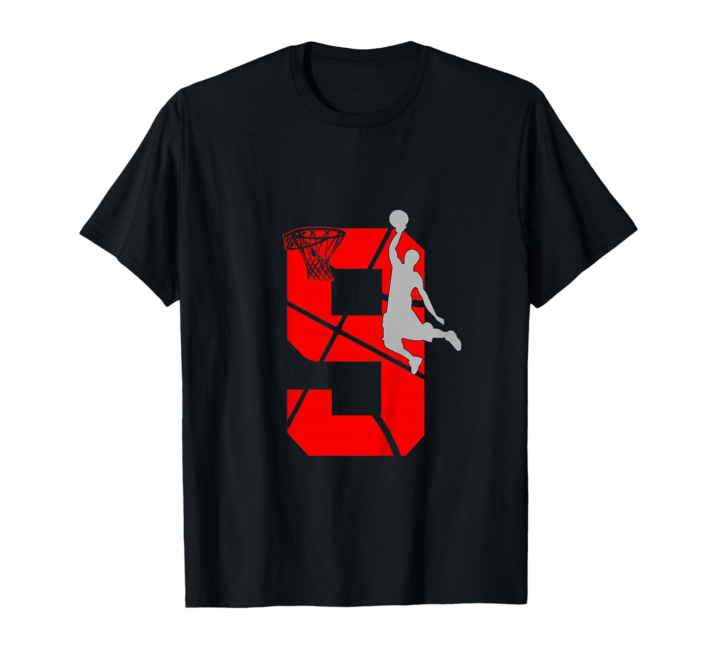 9 Year Old 9th Basketball Birthday PartyTheme Boys Girls T-Shirt
