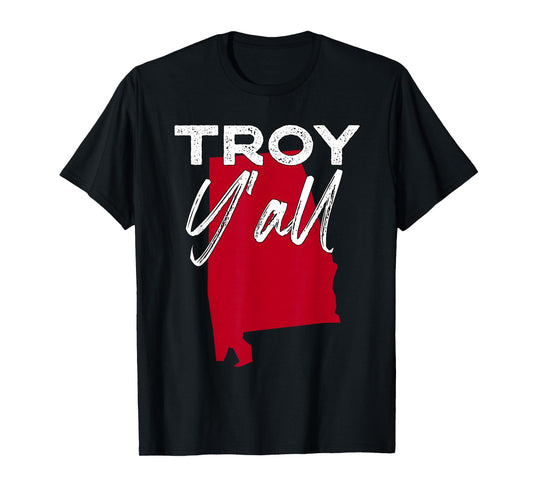 Troy Alabama Y'all AL Pride State Map Cute T-Shirt