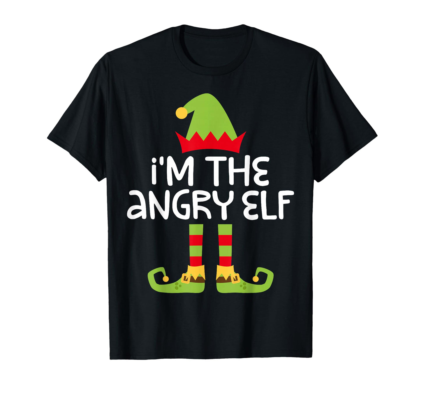 I'm The Angry Elf Shirt Adult Kids Matching Christmas Elf T-Shirt