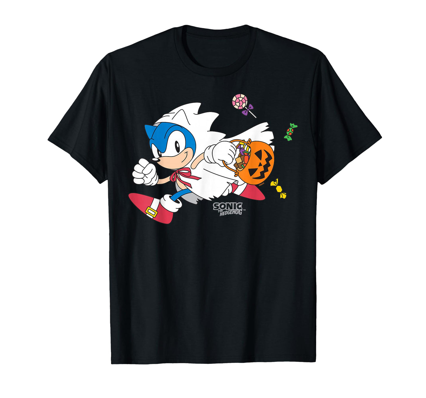 Sonic The Hedgehog Halloween Trick Or Treat Ghost Disguise T-Shirt