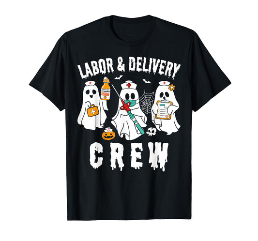 Labor & Delivery Boo Crew Funny Halloween Costume L&d Nurse T-Shirt