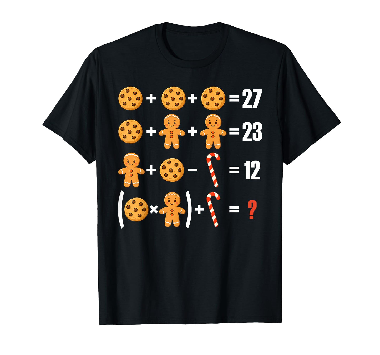 6 7 Meme Xmas Cookies Gingerbread Candy Cane Math Teachers T-Shirt