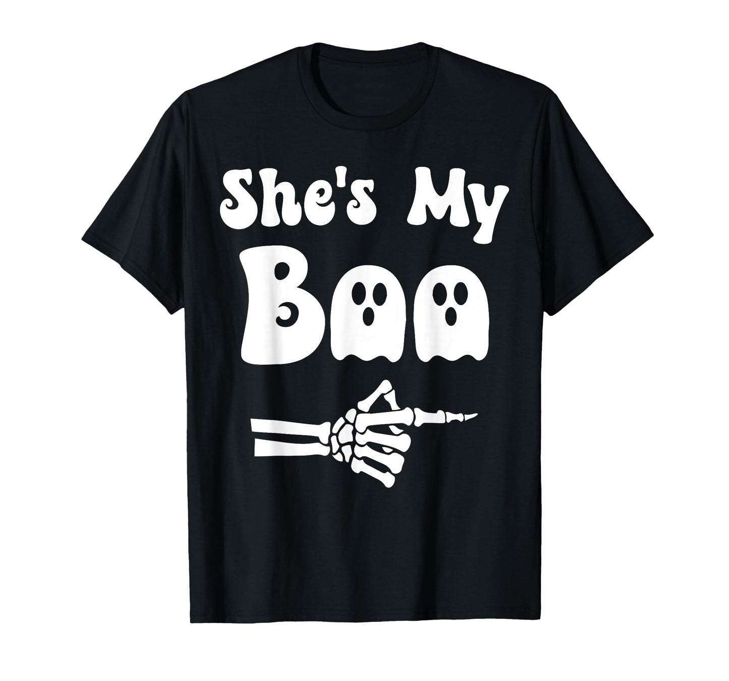 He's My Boo Matching Couple Halloween Couples She's My Boo T-Shirt