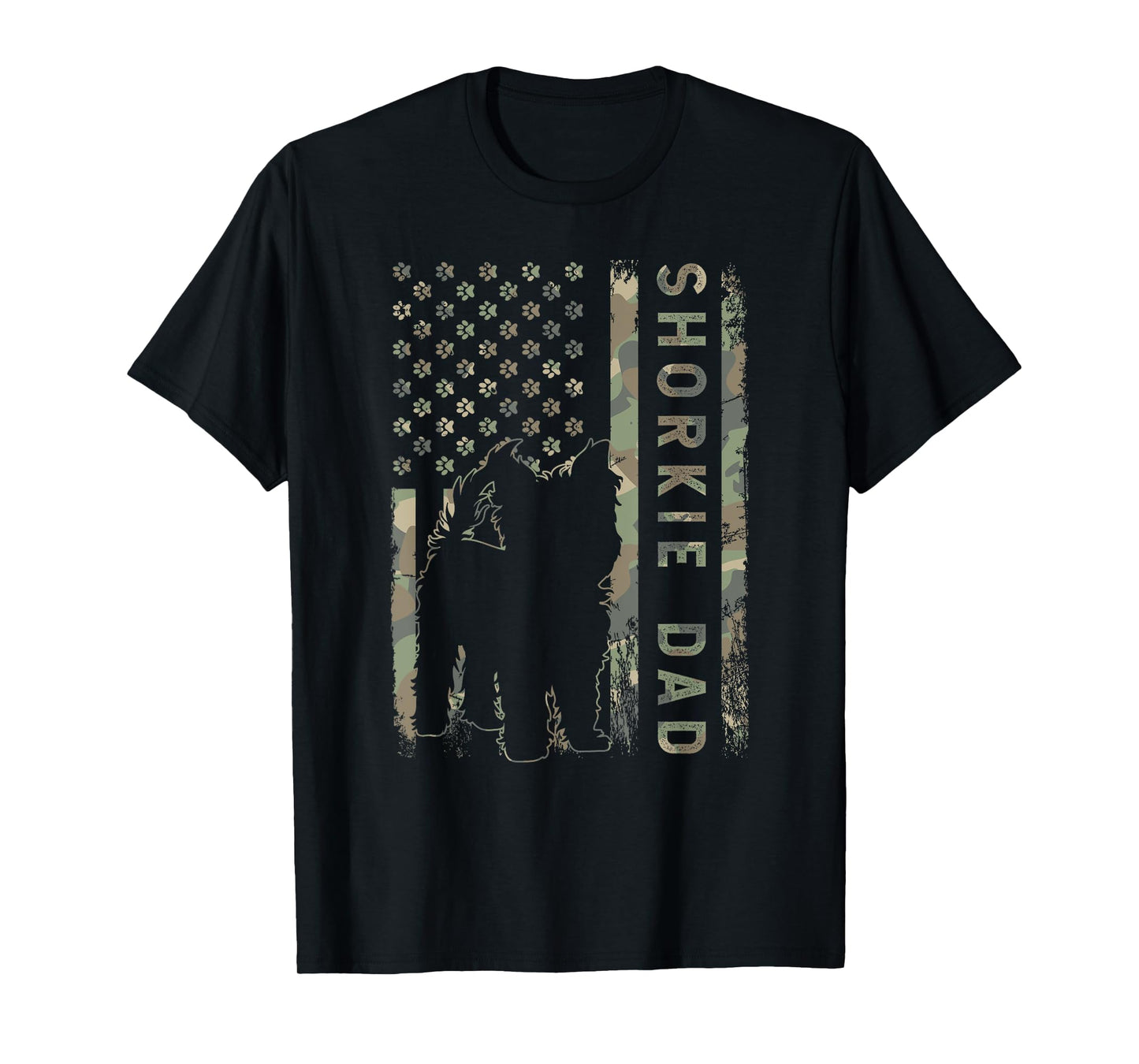Shorkie Dad USA Flag Dog Owner Women Kids Men T-Shirt