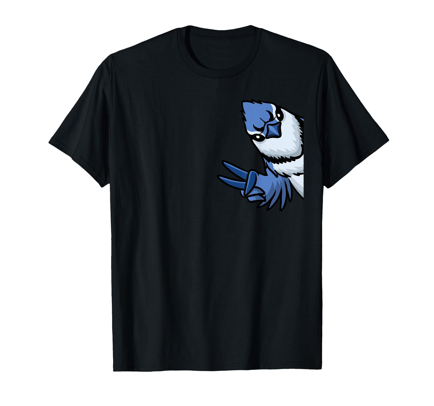 Blue Jay Bird Cyanocitta Cristata from Side T-Shirt