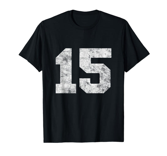 Vintage Lucky Number 15 Birthday Sports Player Team Athlete T-Shirt
