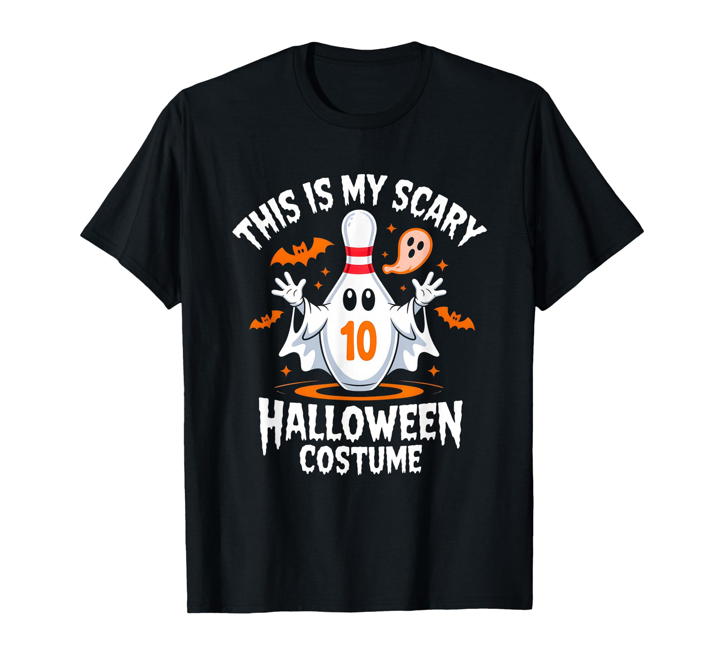 Funny Ghost Scary Bowling League Team Halloween Humor tee T-Shirt