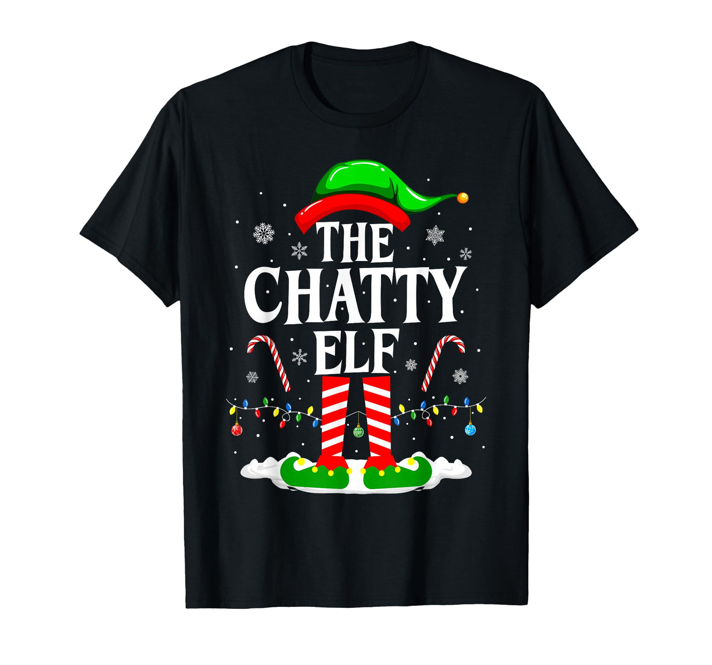 The Chatty Elf Xmas Funny Matching Family Group Christmas T-Shirt