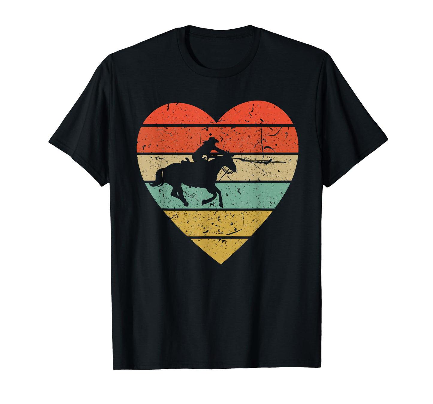 Roping Vintage Design Retro Horse Calf Roper Heart Sport Fan T-Shirt