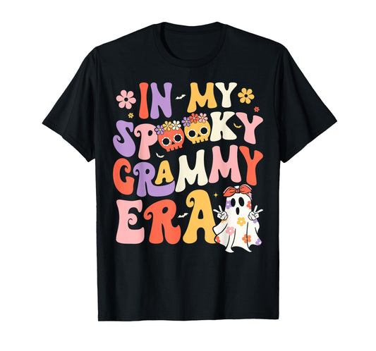 In My Spooky Grammy Era Groovy Ghost Halloween Grandma T-Shirt