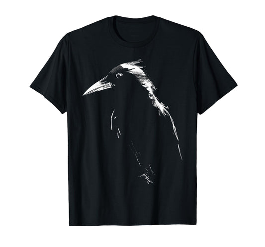 Raven Drawing Animal Art Bird Crow T-Shirt