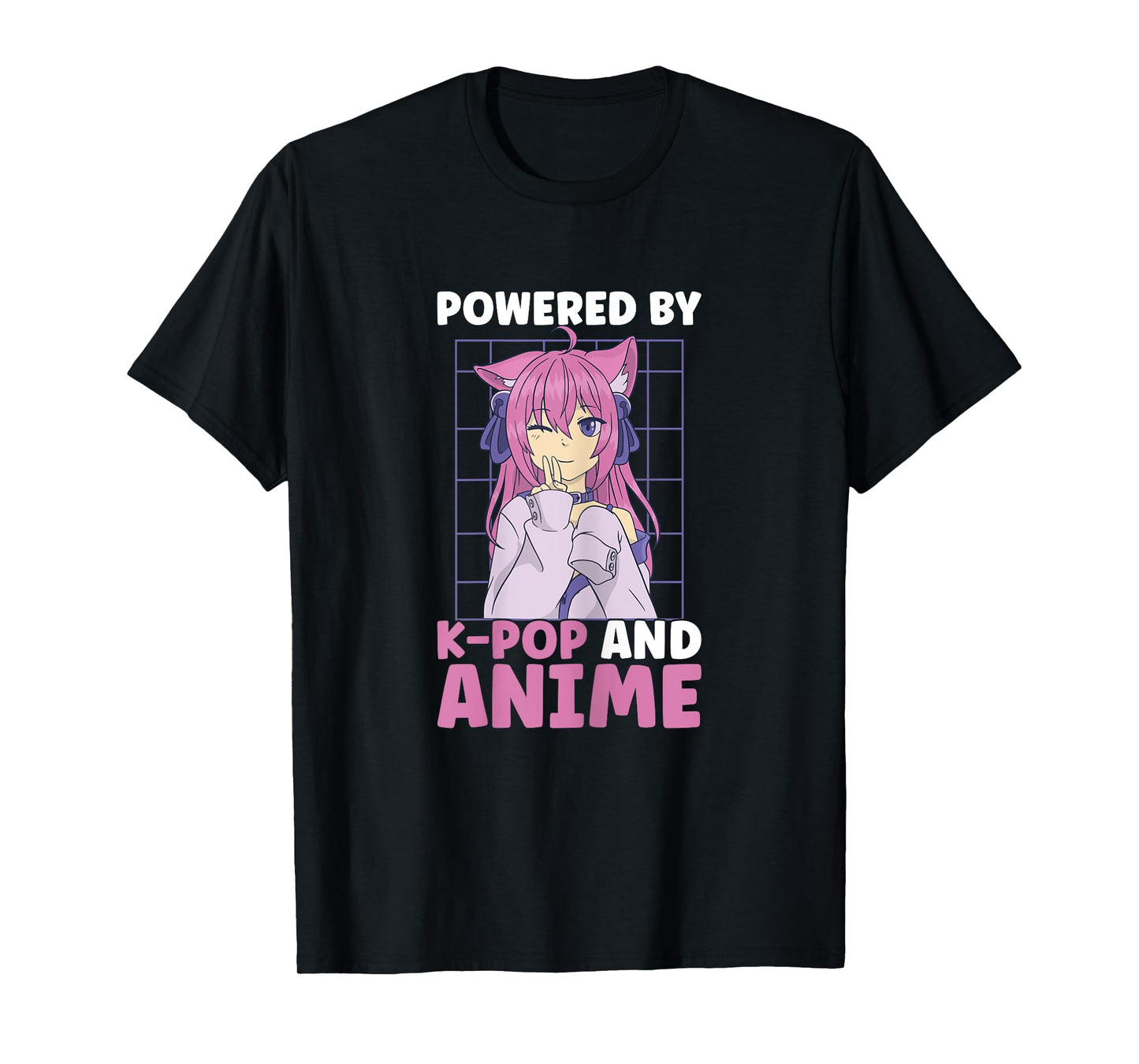 Powered By Anime And K-Pop Kdrama Kpop Teen Girl T-Shirt