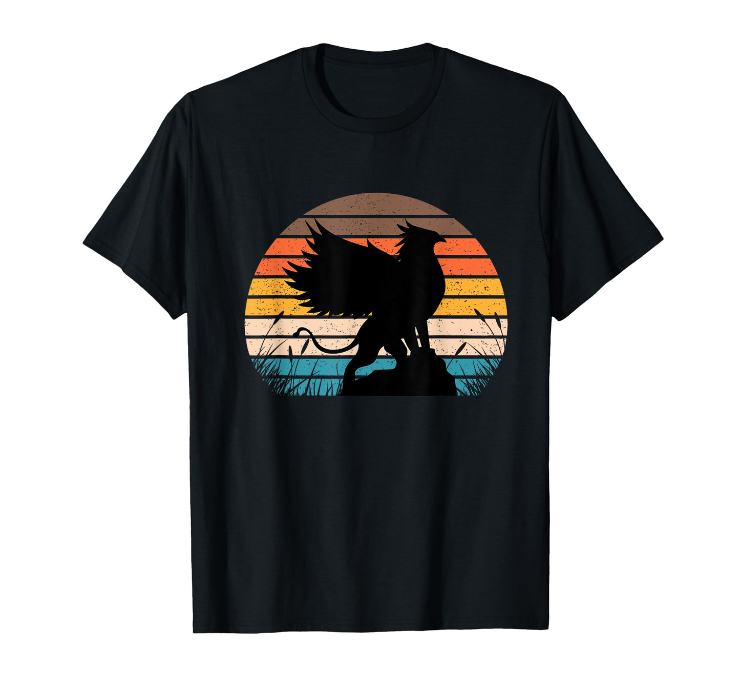 Griffin Retro Vintage Sunset Lion Eagle Mythical Creature T-Shirt