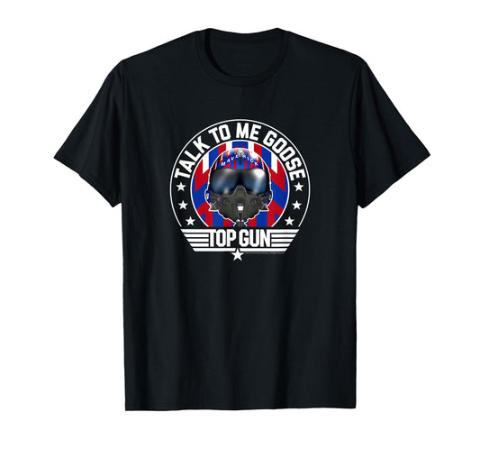 Top Gun Talk to Me Goose Maverick Helmet T-Shirt Small