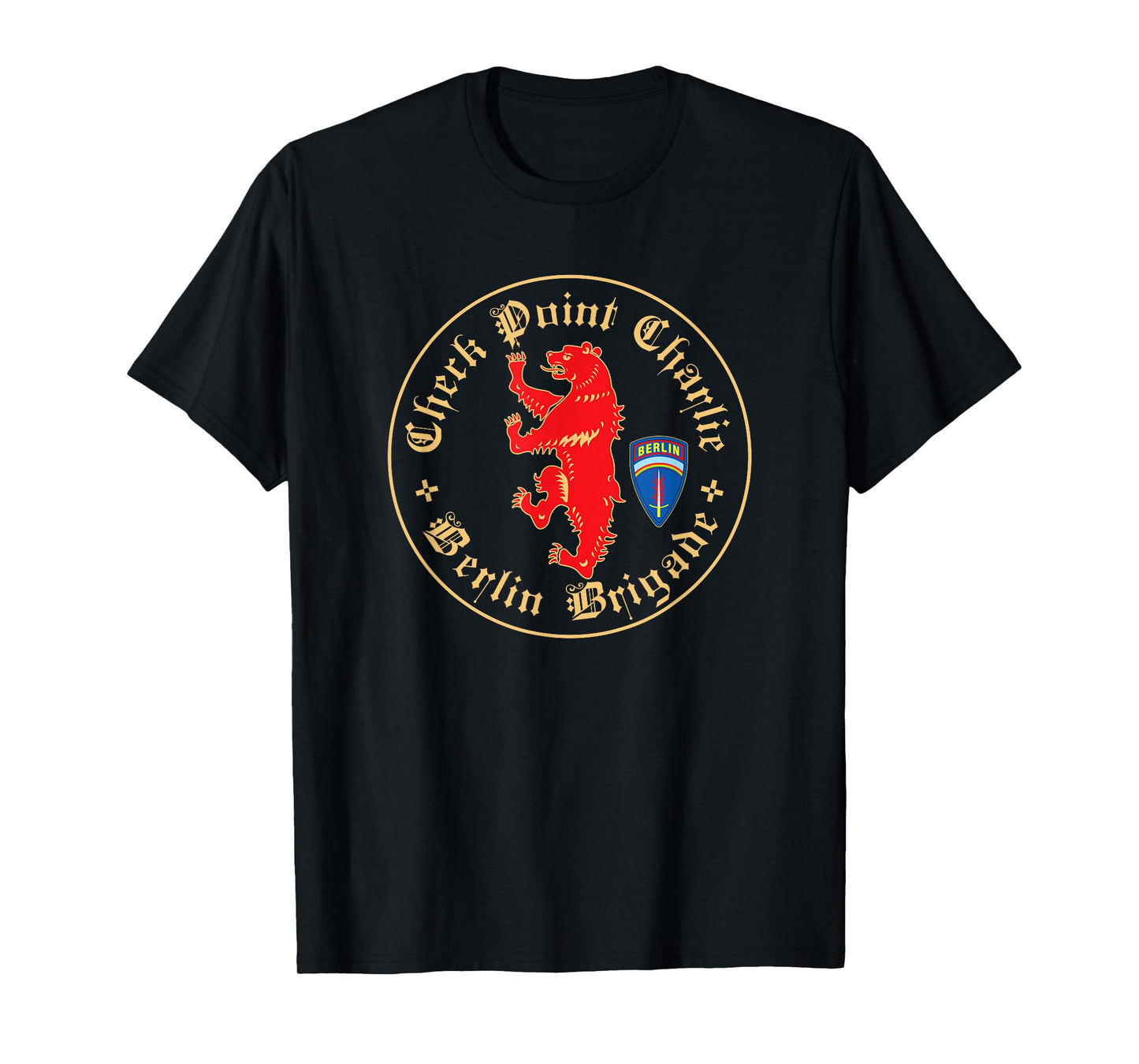Patriot Issue Men's Black Check Point Charlie Berlin Brigade T-Shirt