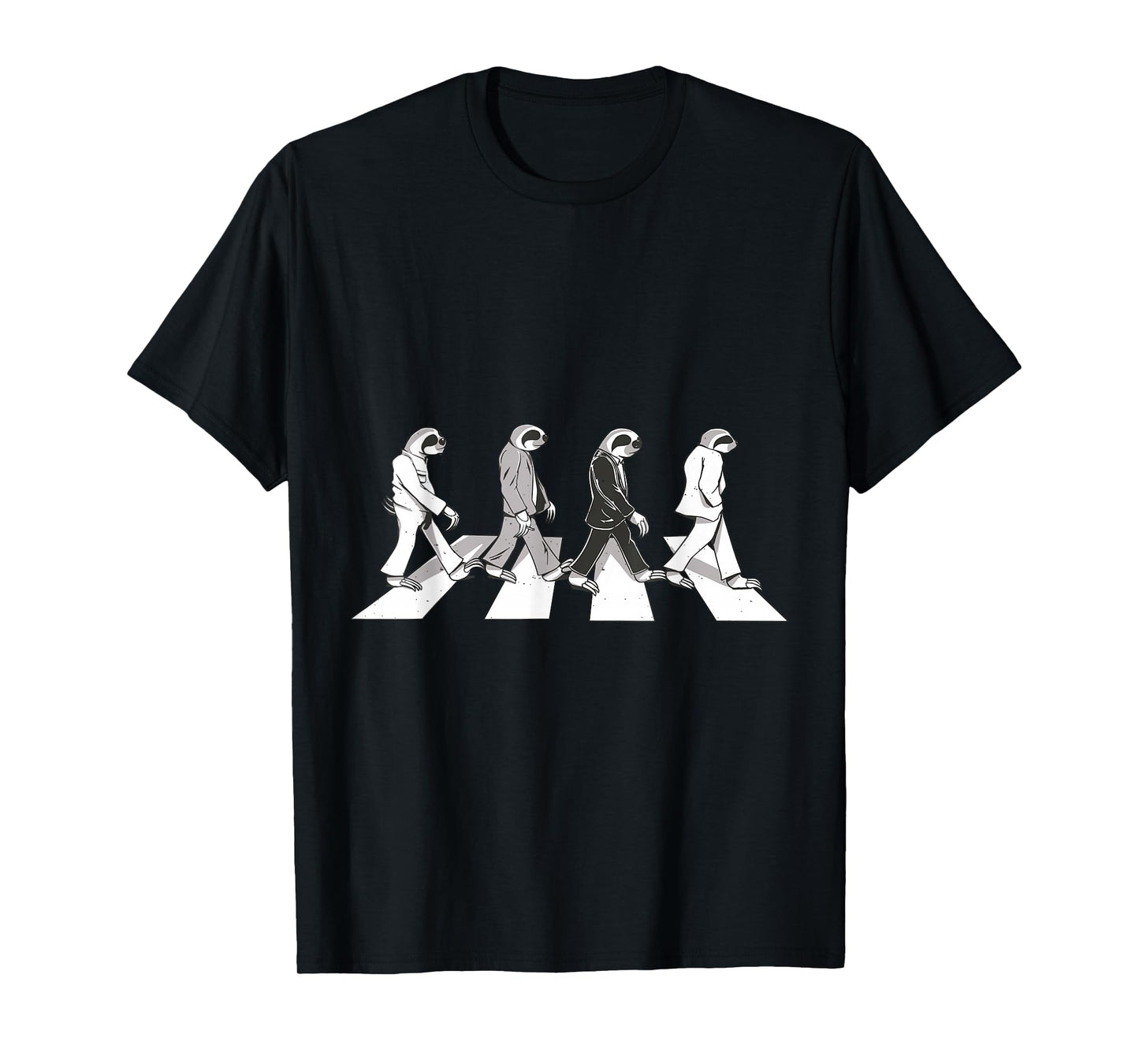 4 Sloths Walking Across A Crosswalk Over The Abbey Road T-Shirt
