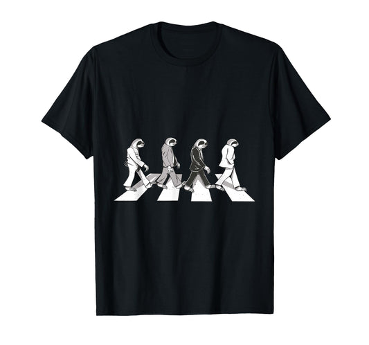 4 Sloths Walking Across A Crosswalk Over The Abbey Road T-Shirt