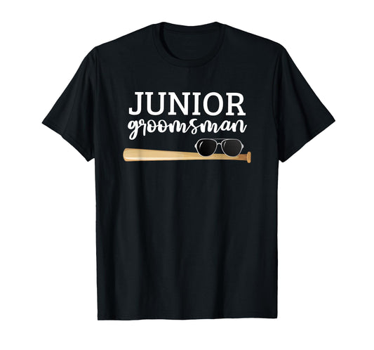 Junior Groomsman Baseball Bat Wedding Party Jr Boys Gift T-Shirt