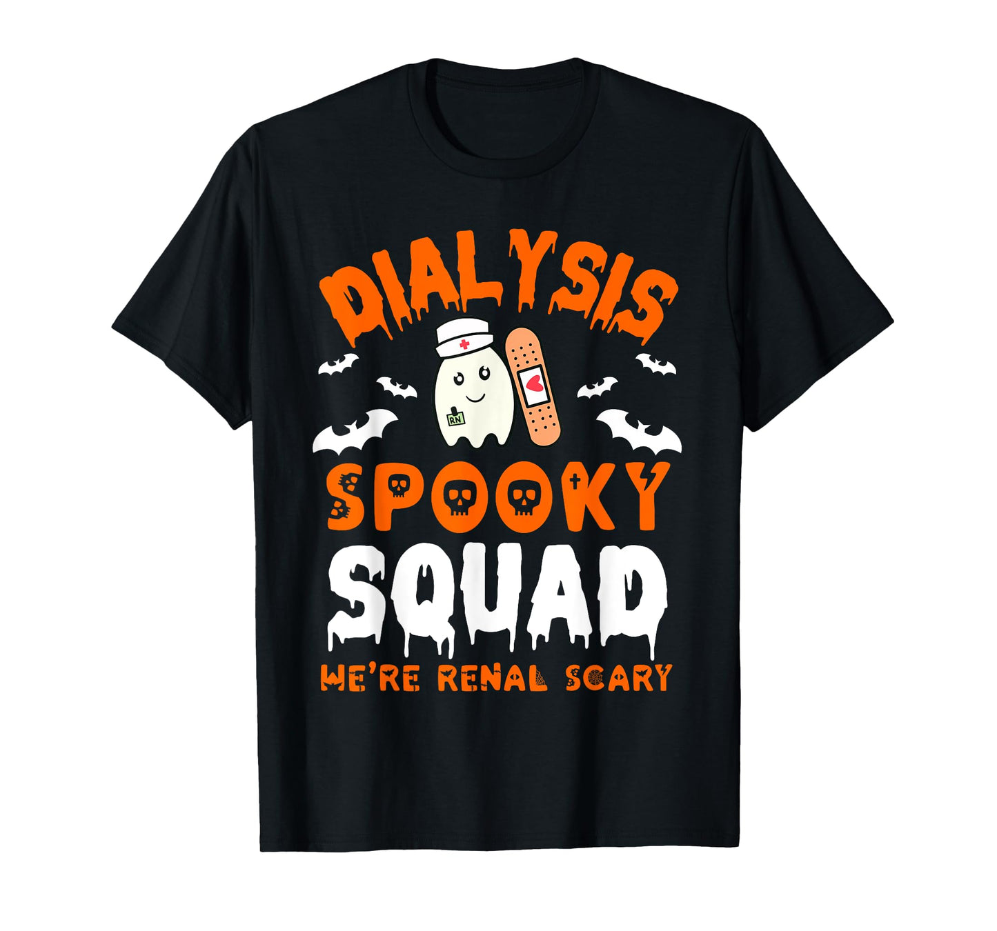 Halloween Dialysis Tech Ghost Nurse Halloween Kidney Renal T-Shirt