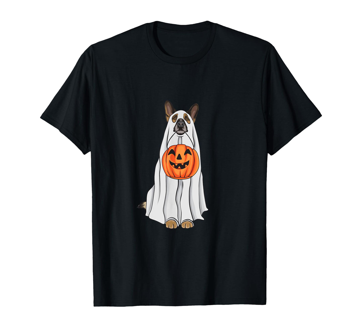 Spooky German Shepherd Halloween Dog Ghost T-Shirt