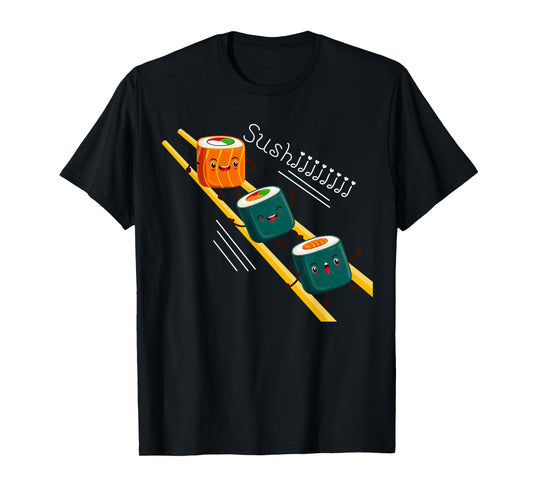 Funny Happy Cute Sushi Anime character Kawaii Japaneses Food T-Shirt