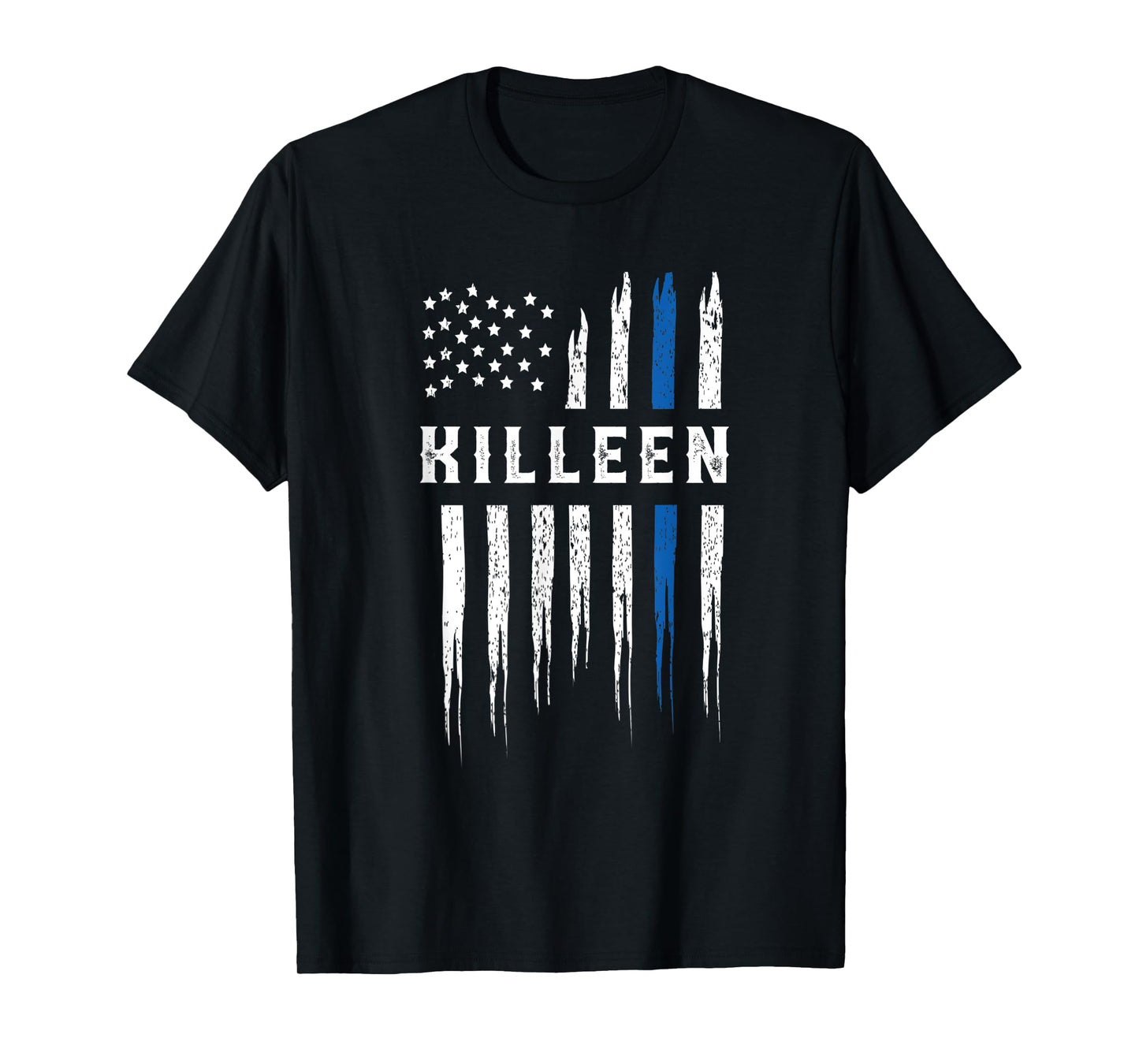 Thin Blue Line Heart Killeen Police Officer Texas Cops T-Shirt