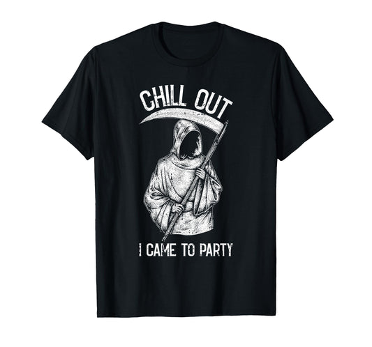I Came To Party Lazy Halloween Costume Funny Grim Reaper T-Shirt