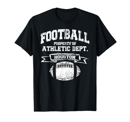 Houston Football Property Of Athletic Dept. Retro Grunge Tee T-Shirt