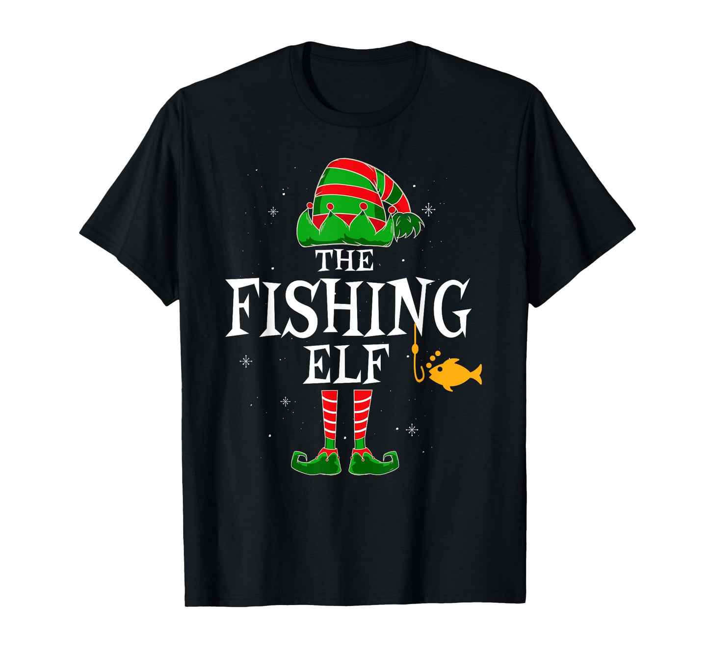 The Fishing Elf Group Matching Family Christmas Fisher Funny T-Shirt
