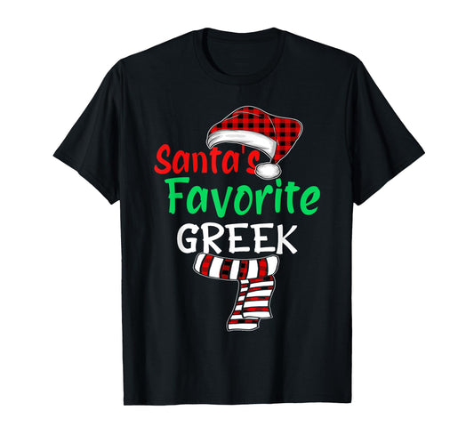Christmas Pajamas Santa Claus Shirt, Santa's Favorite Greek T-Shirt